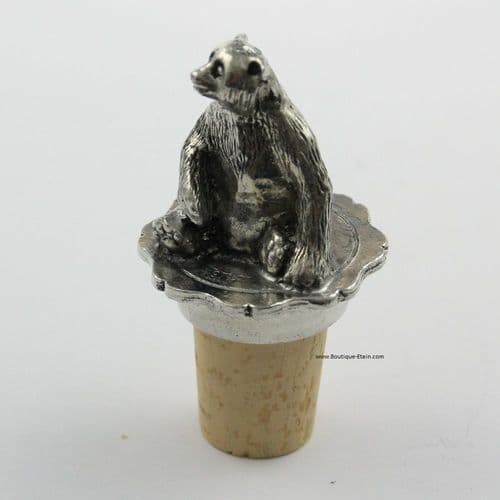 Bouchon ours polaire assis en étain