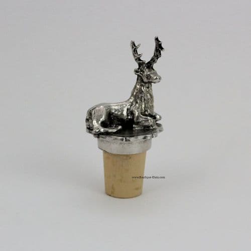 Bouchon pour vin décor Cerf en étain