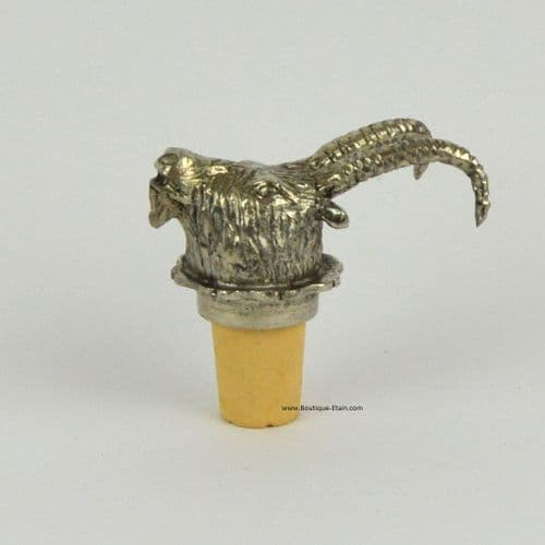 bouchon à tête de bouquetin en étain