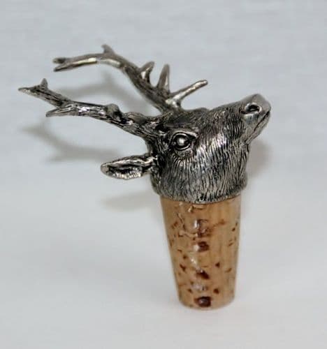 Bouchon tête de cerf en liège et étain