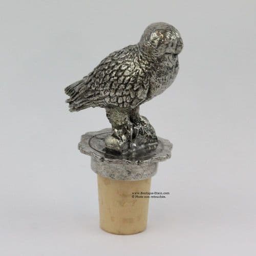 Bouchon à vin chouette en étain