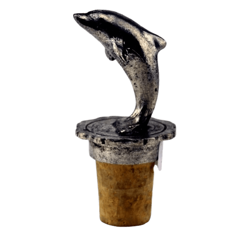 Bouchon à vin dauphin en liège et étain