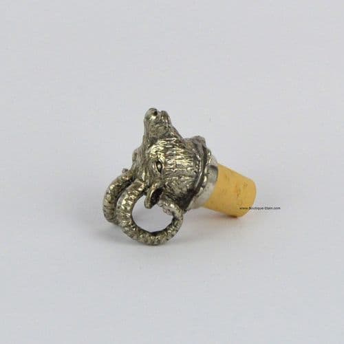 Bouchon à vin tête de mouflon en étain