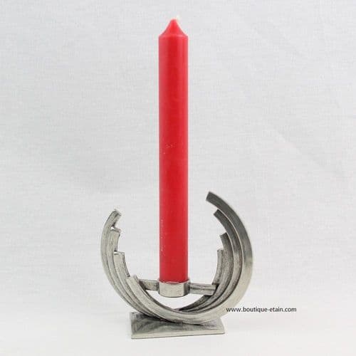 Bougeoir de communion en étain