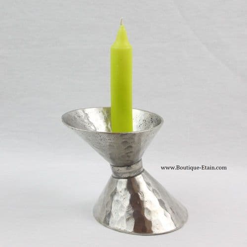 Bougeoir Diabolo en étain brillant