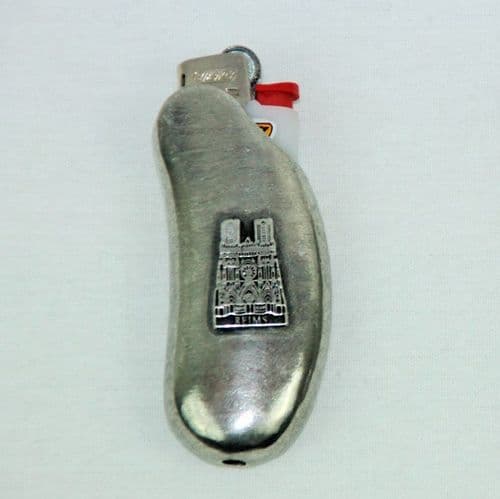 Briquet en étain motif cathédrale de Reims