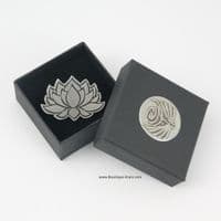 Ancienne Broche Art Nouveau En étain - Motif Fleurs - Bijou Vintage Occasion