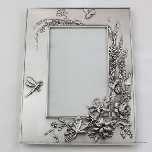 cadre photo libellule en étain