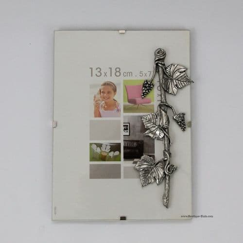 Cadre photo motif grappe de raisin en étain