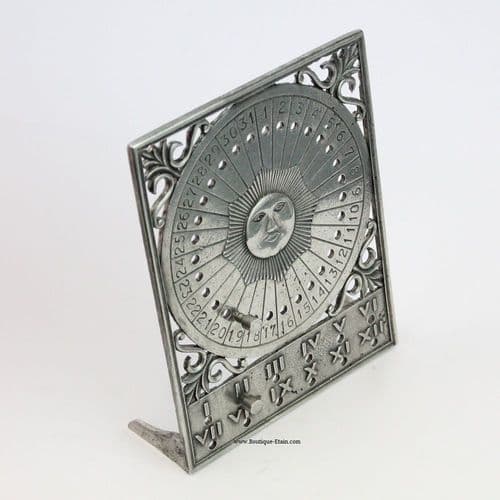 Calendrier perpétuel à poser en étain