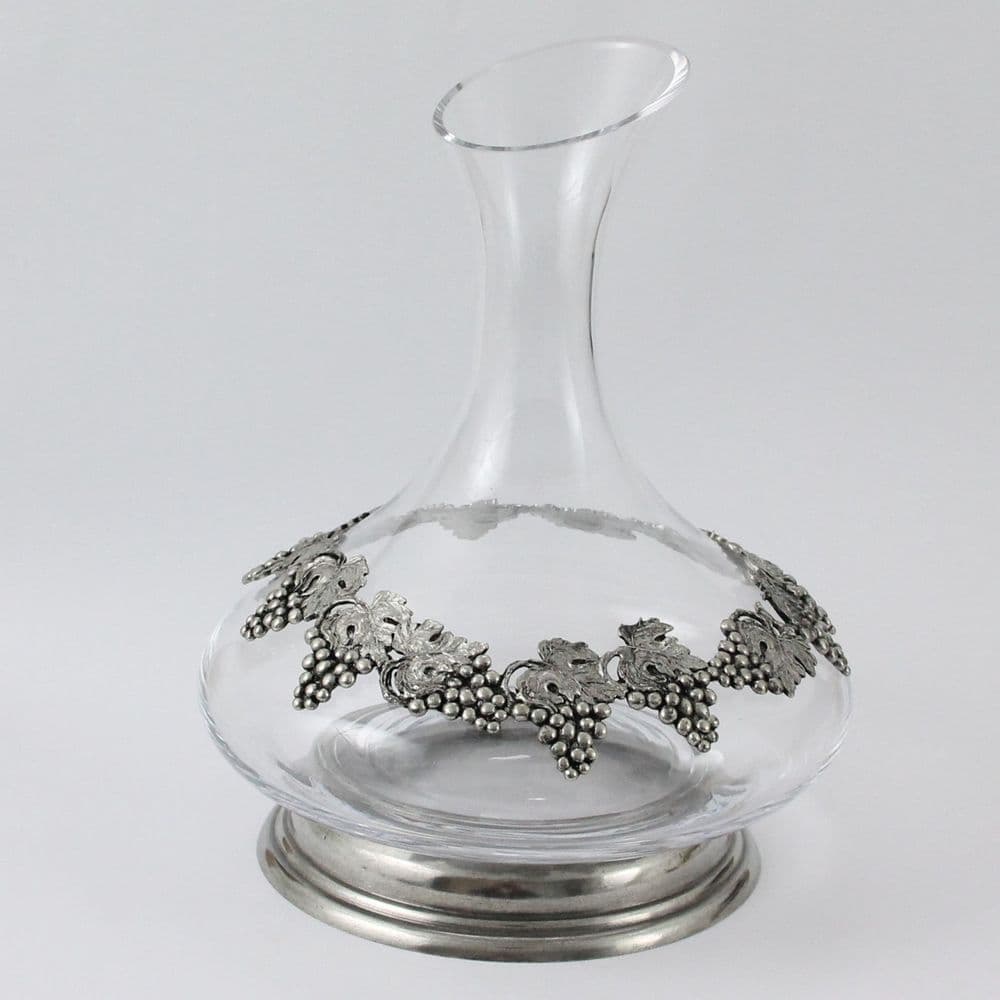 Seau à champagne vintage en verre : motif raisin en relief