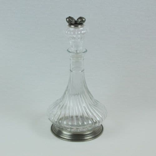 Carafe en verre et bouchon noisette en étain