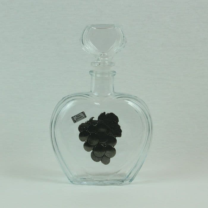 Carafe en verre et étain motif raisin
