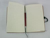 Carnet notebook marron couverture en étain