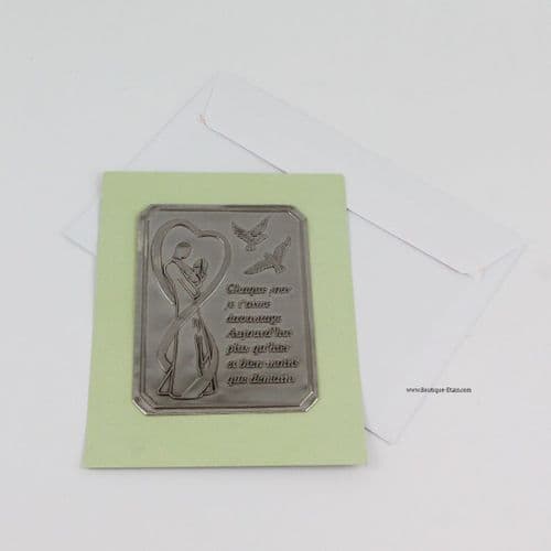 Carte en étain pour anniversaire de mariage avec Poème