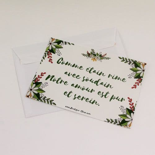 Carte fleurie pour anniversaire de mariage Noces d'étain