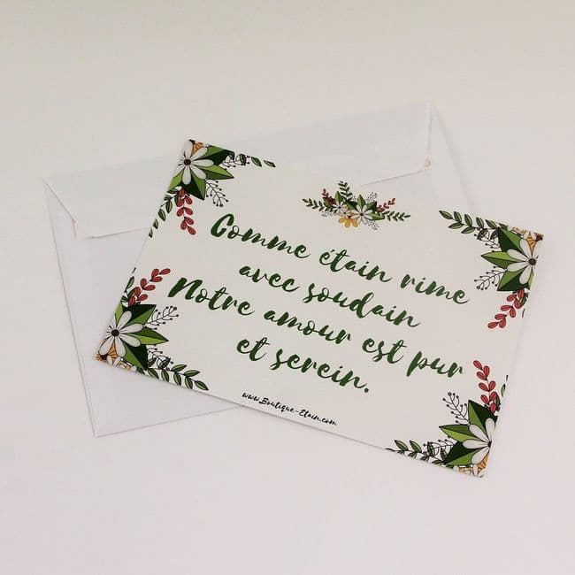 Carte fleurie pour anniversaire de mariage Noces d'étain