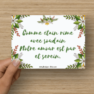 Carte fleurie pour anniversaire de mariage Noces d'étain