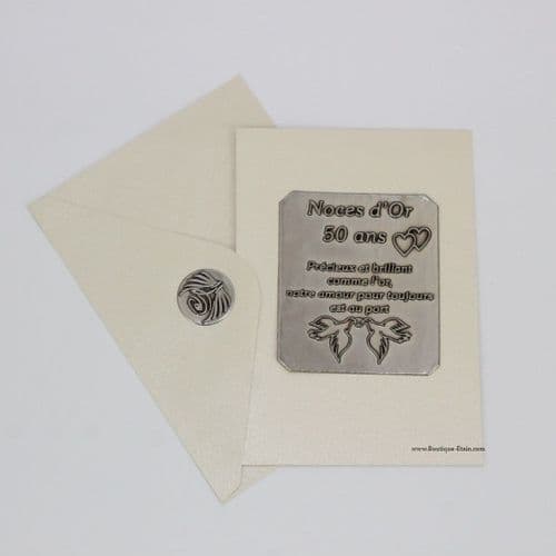 Carte irisée pour 50 ans de mariage