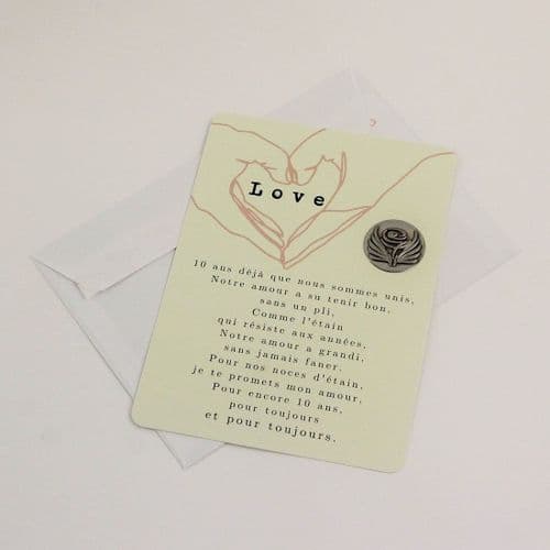 Carte LOVE pour Noces d'étain