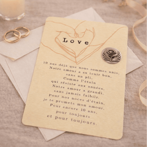 Carte LOVE pour Noces d'étain
