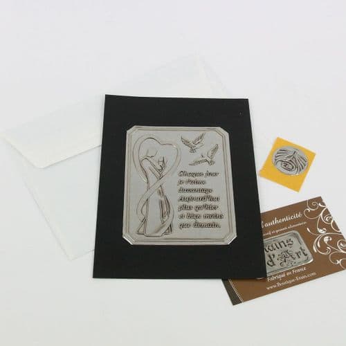 Carte noire en étain pour anniversaire de mariage