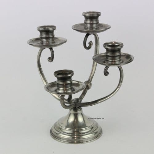 Chandelier asymétrique 4 branches, bougeoir en étain (4 feux)