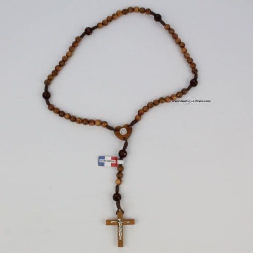 Chapelet en perles de bois d'olivier