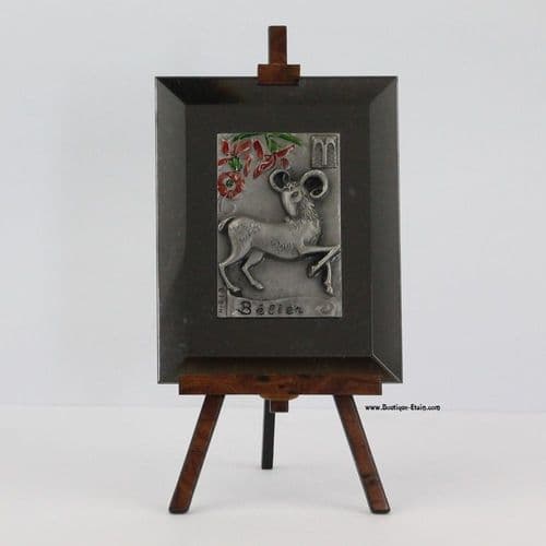 Chevalet astrologique Bélier en étain H:15cm