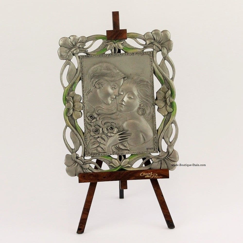 Chevalet en étain couple d'amoureux
