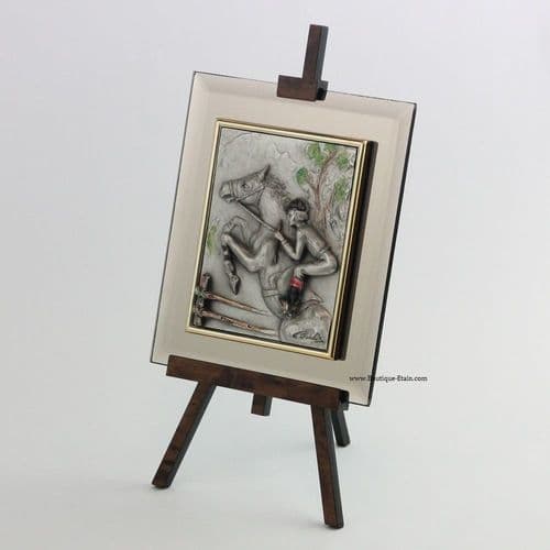 Chevalet miroir et étain équitation