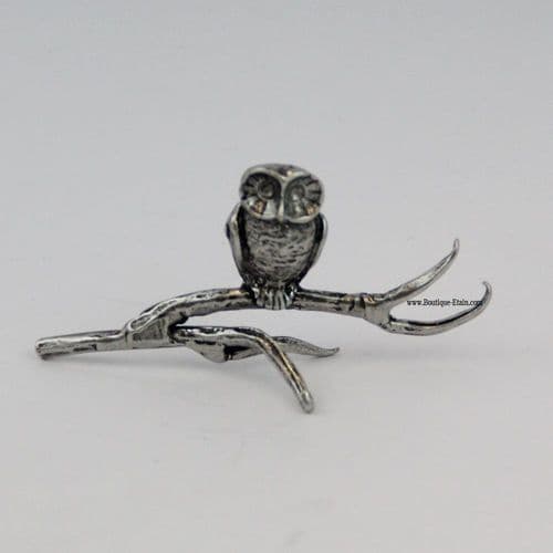 Chouette en étain massif de collection Michel Laude