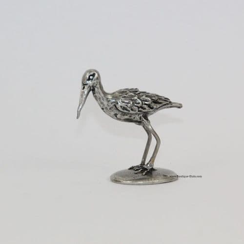 Cigogne miniature en étain