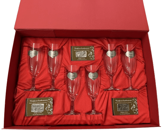 Coffret 6 coupes à champagne gravées