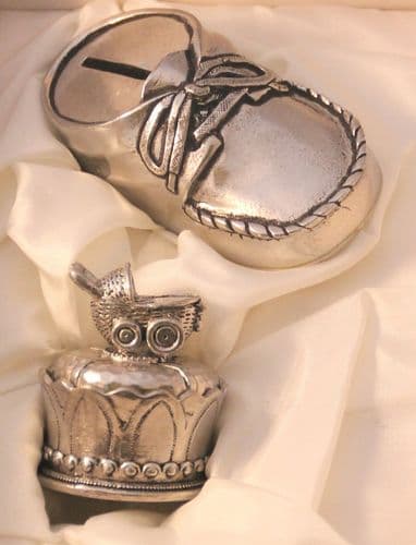 Coffret naissance en étain "Landau" (2pcs)