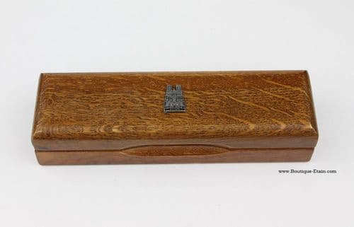 Coffret thermomètre cathédrale de Reims en étain