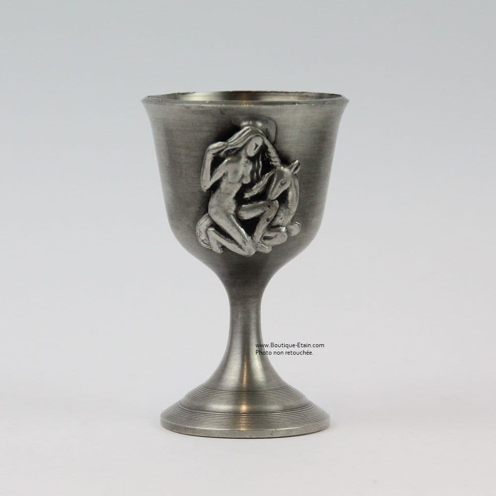 Coquetier astro en étain La Vierge