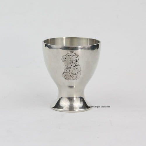 Coquetier nounours en étain