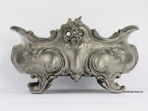 Corbeille jardinière Art Nouveau en étain