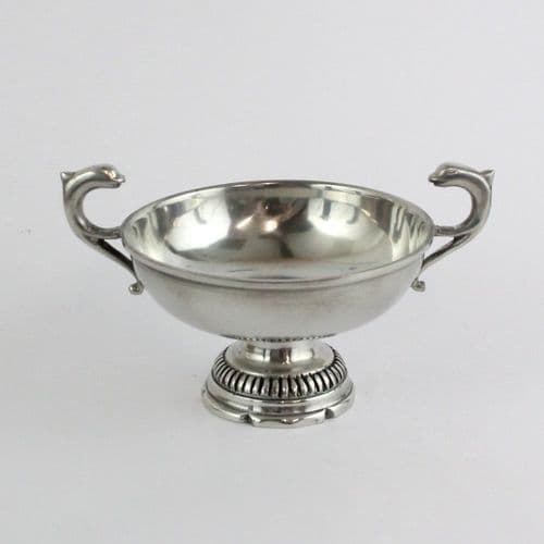 Coupe bourguignonne dauphins en étain brillant