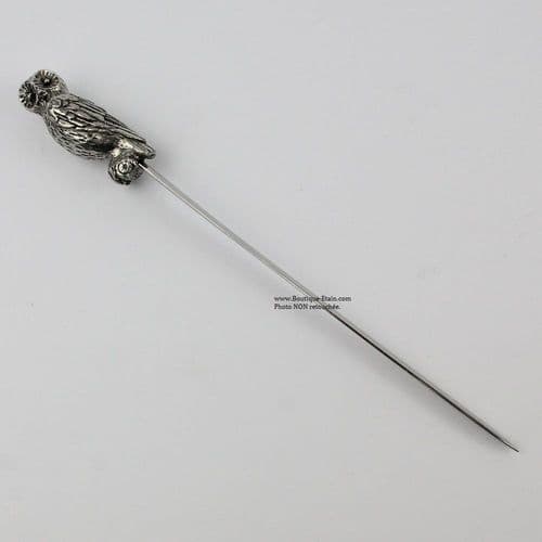 Coupe-papier ouvre-lettres chouette en étain