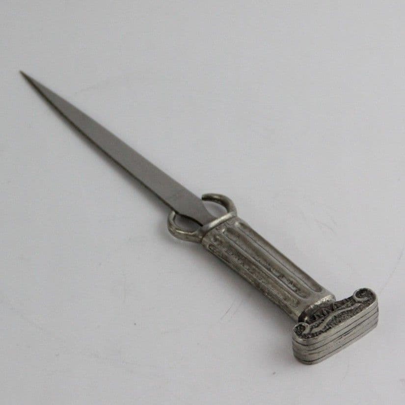 Ancien Ouvre-Courrier En Argent Sterling 925 - Épée Serpent - Vintage États-Unis 1935-1950