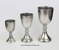 Coupe sur pied, verre à vin en étain forme T3