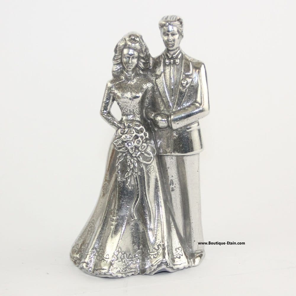 Couple de mariés en étain brillant