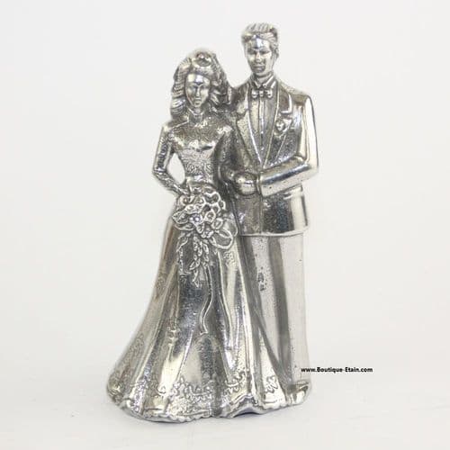 Couple de mariés en étain brillant