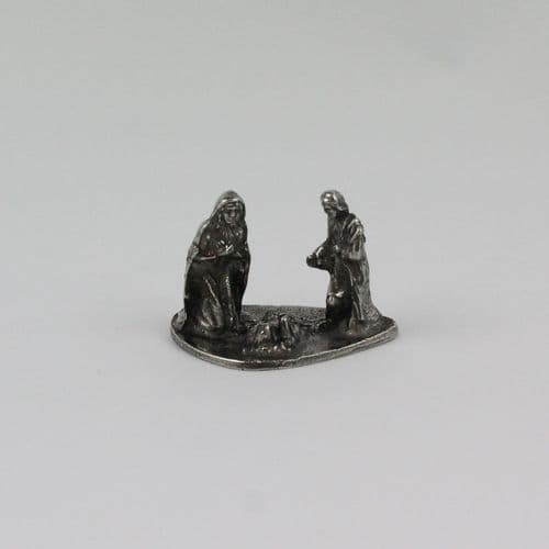 Crèche miniature en étain