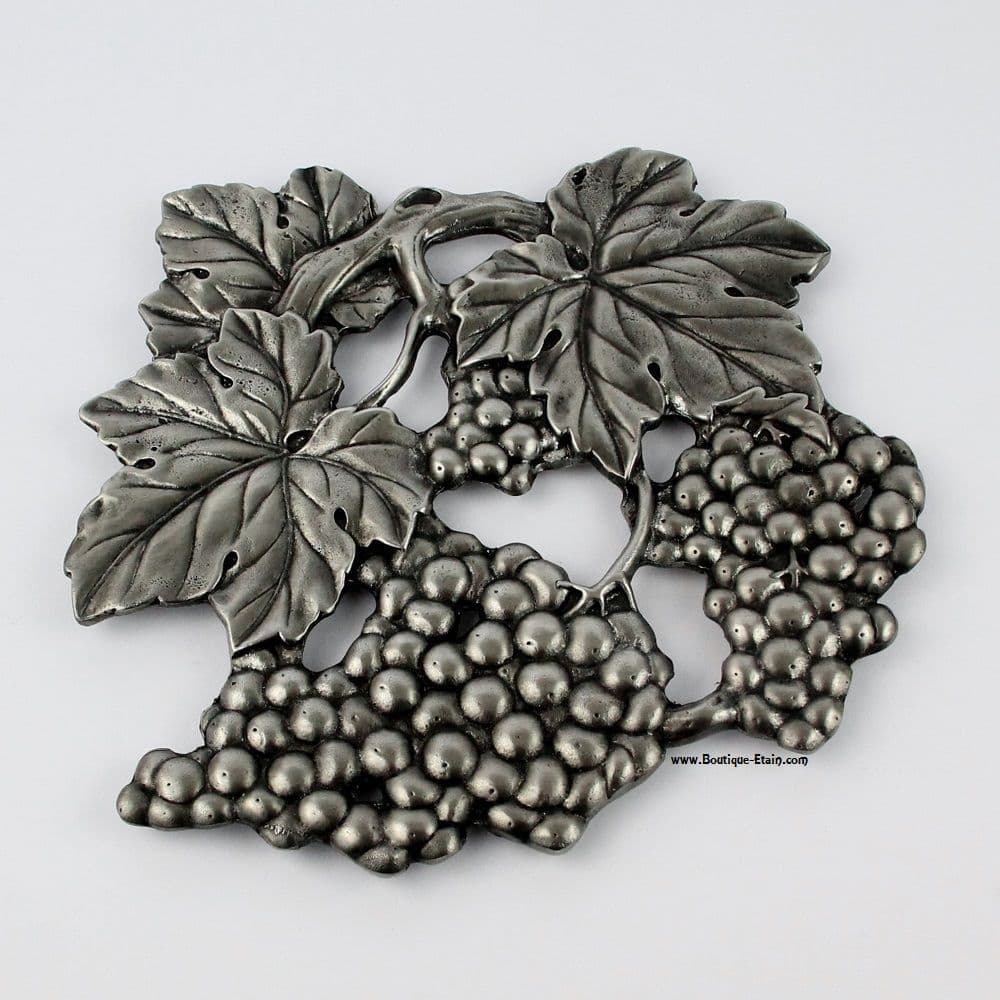 Dessous de plat Raisin et Vigne en étain