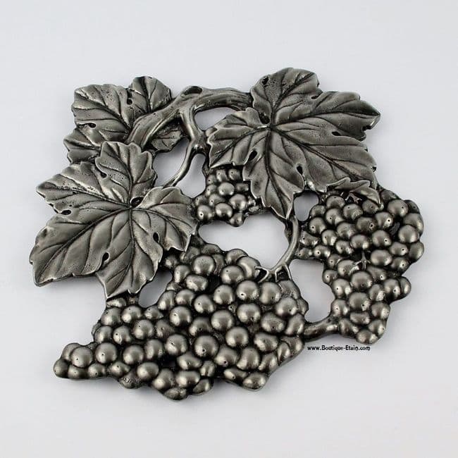 Dessous de plat Raisin et Vigne en étain