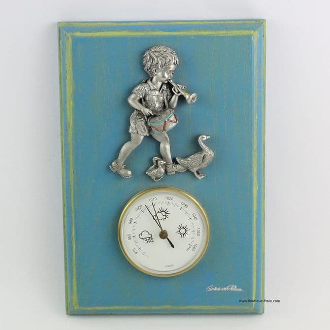 DESTOCKAGE -40% Baromètre en bois et étain thème enfant