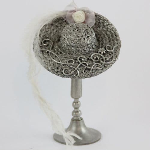 DESTOCKAGE -40% Chapeau de mode "Chantilly" en étain